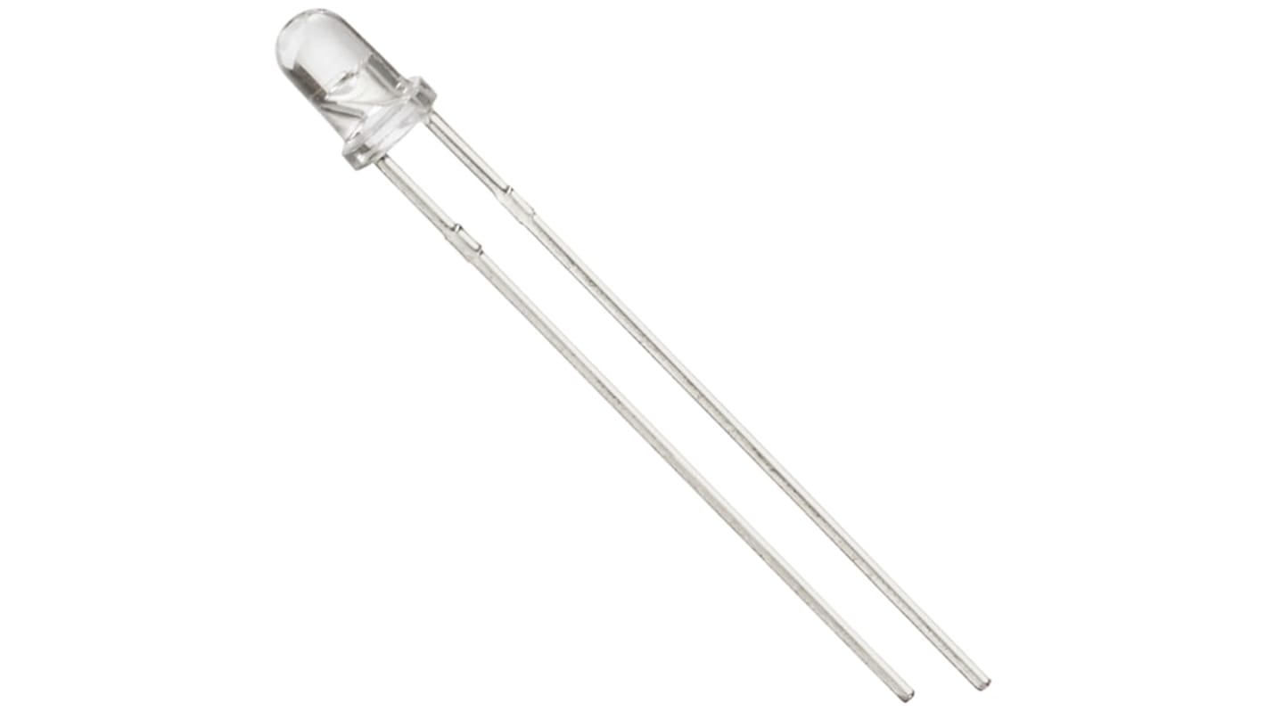 Wurth Elektronik LED, 2 tüskés, furatos, Sárga, 589 nm, 2,1 cd, 2,6 V, 30 °, WL-TMRW sorozat, 3 mm (T-1)