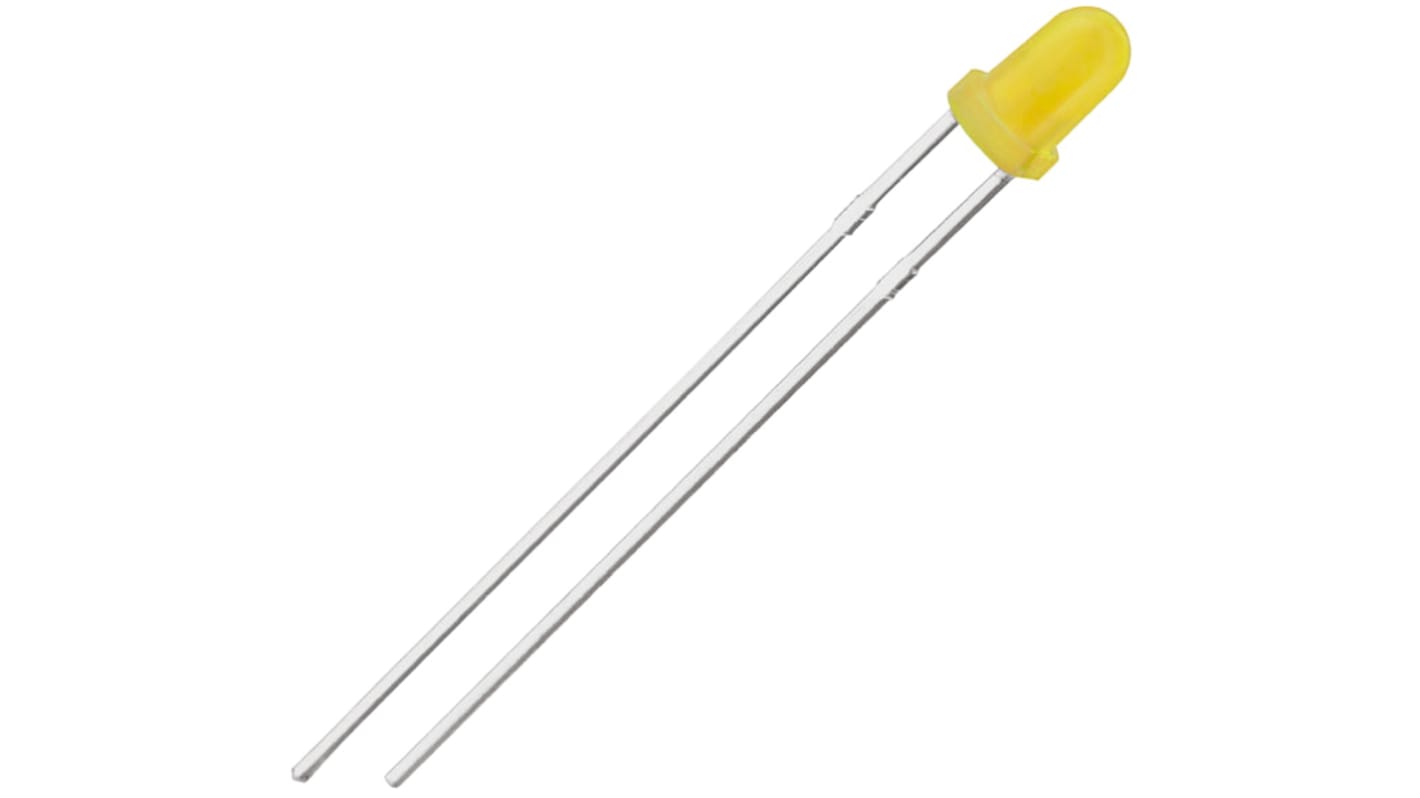 LED Jaune, Traversant, 3 mm (T-1), 2,6 V