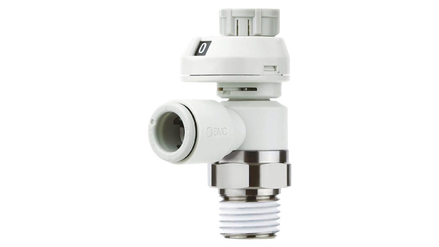 SMC AS Series Threaded Speed Controller, M5 x 0.8 Male Inlet Port x 2mm Tube Outlet Port