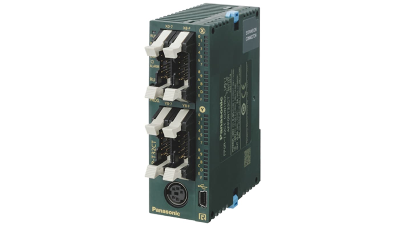 Sterownik programowalny PLC Panasonic Seria AFPOR 16 16 RS232, RS485 Ujście, źródło NPN 148 kB Ethernet Seria FP0R