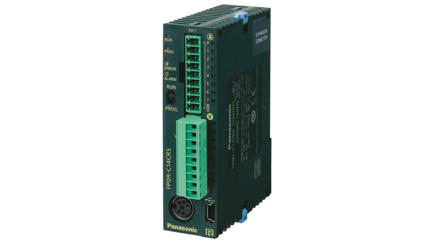 Sterownik programowalny PLC Panasonic Seria AFPOR 8 8 RS232, RS485 Ujście, źródło NPN 148 kB Ethernet Seria FP0R