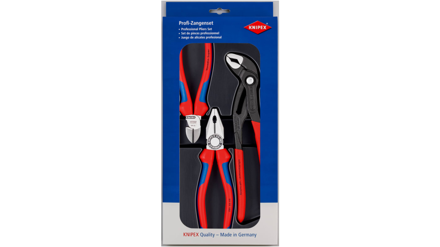 Knipex 3-Piece Plier Set, 305 mm Overall