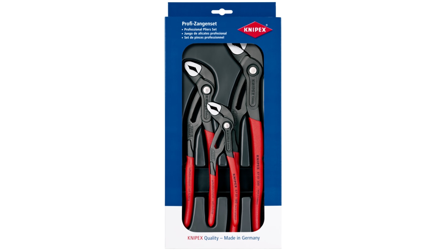 Knipex Cobra® Wasserpumpenzangen-Set 3 Stk. 180 → 300 mm Wasserpumpenzange