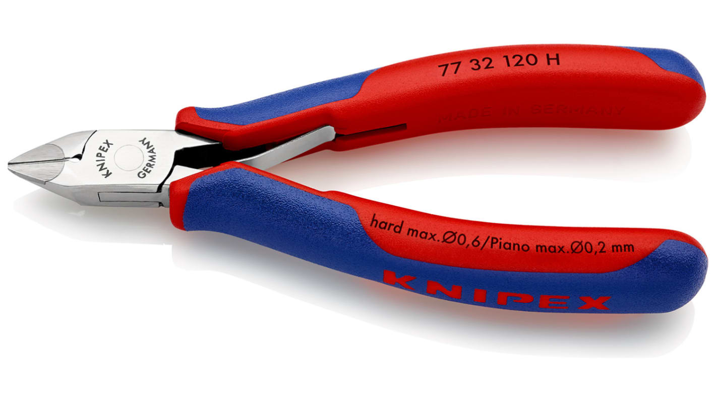 Alicates de corte lateral Knipex, capacidad de corte 1.6mm, long. total 120 mm