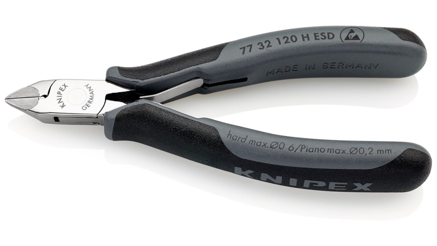 Tronchesi laterali Knipex in Acciaio cromato con cuscinetti a sfere, L. 120 mm, capacità di taglio max 1.6mm, ESD