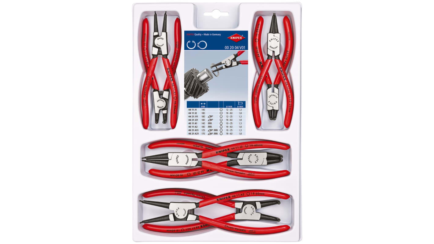 Knipex 8-Piece Circlip Plier Set, 12 in Overall