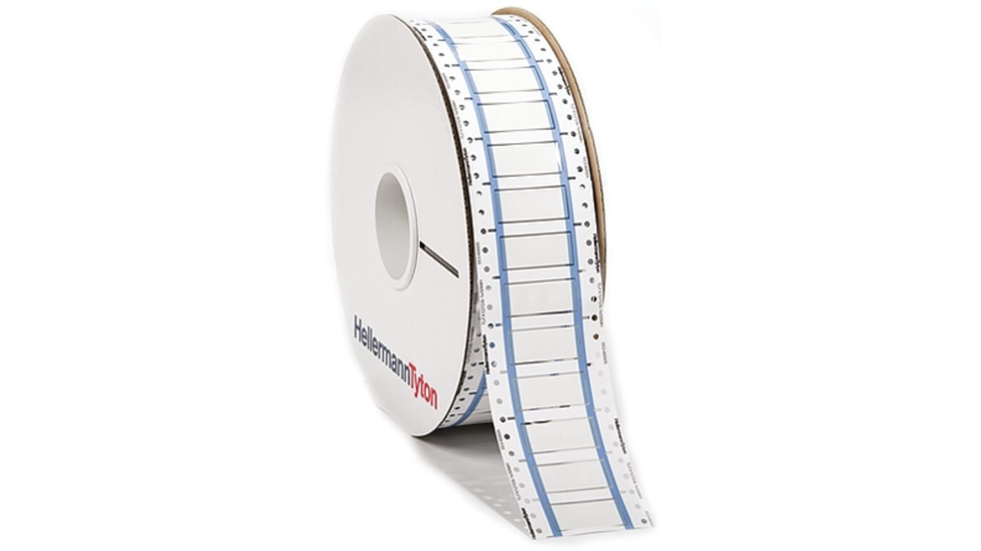 HellermannTyton TLFX DS White Heatshrink Labels, 4.8mm Width, 5000 Qty