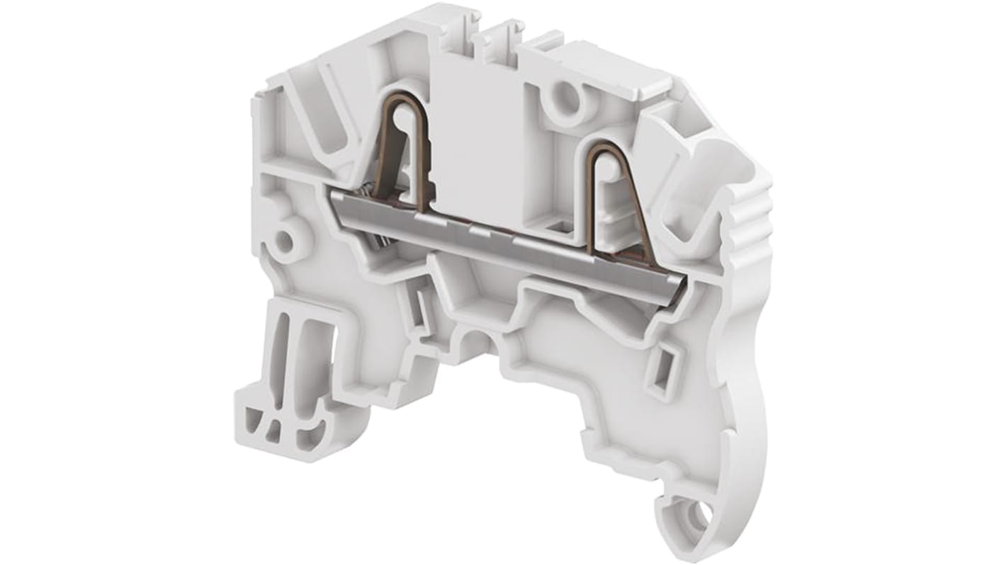 Entrelec ZK2.5 Series Red Standard Din Rail Terminal, 2.5mm², Single-Level, Spring Clamp Termination