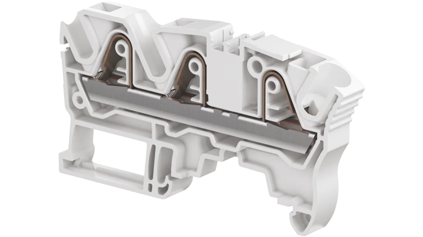 Entrelec ZK6 Anschlussklemme für Standard-DIN-Schiene Einfach Grau, 6mm², 1 kV / 50A, Federklemme