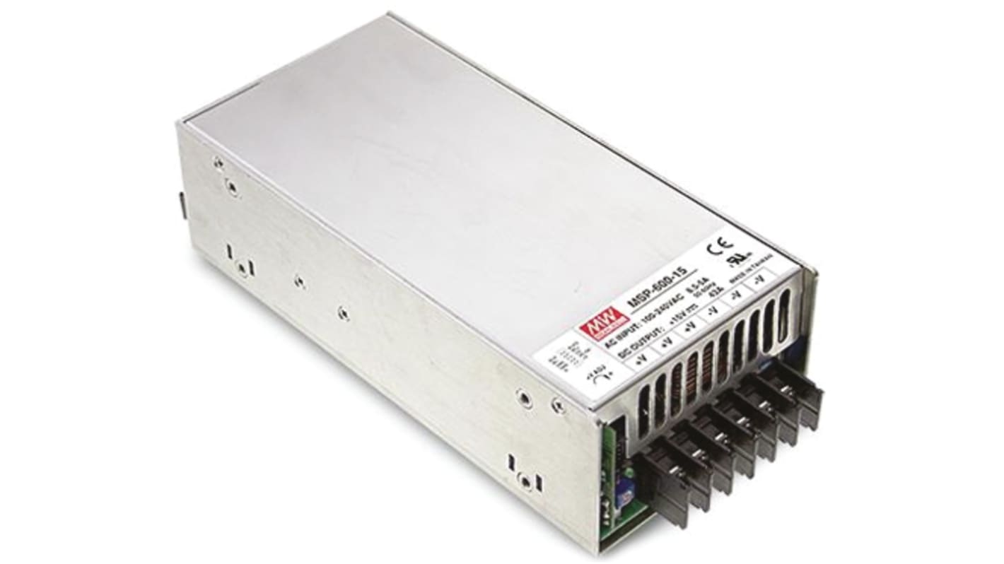 MEAN WELL Switching Power Supply, MSP-600-12, 12V dc, 53A, 636W, 1 Output, 120 → 370 V dc, 85 → 264 V ac