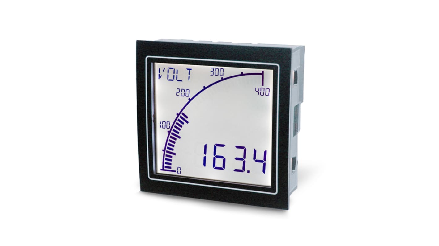 Trumeter Digitalt voltmeter, LCD, AC, DC, 4 Cifre, Simuleret analog visning, -10°C -> +60°C 12→ 24 V ac/dc