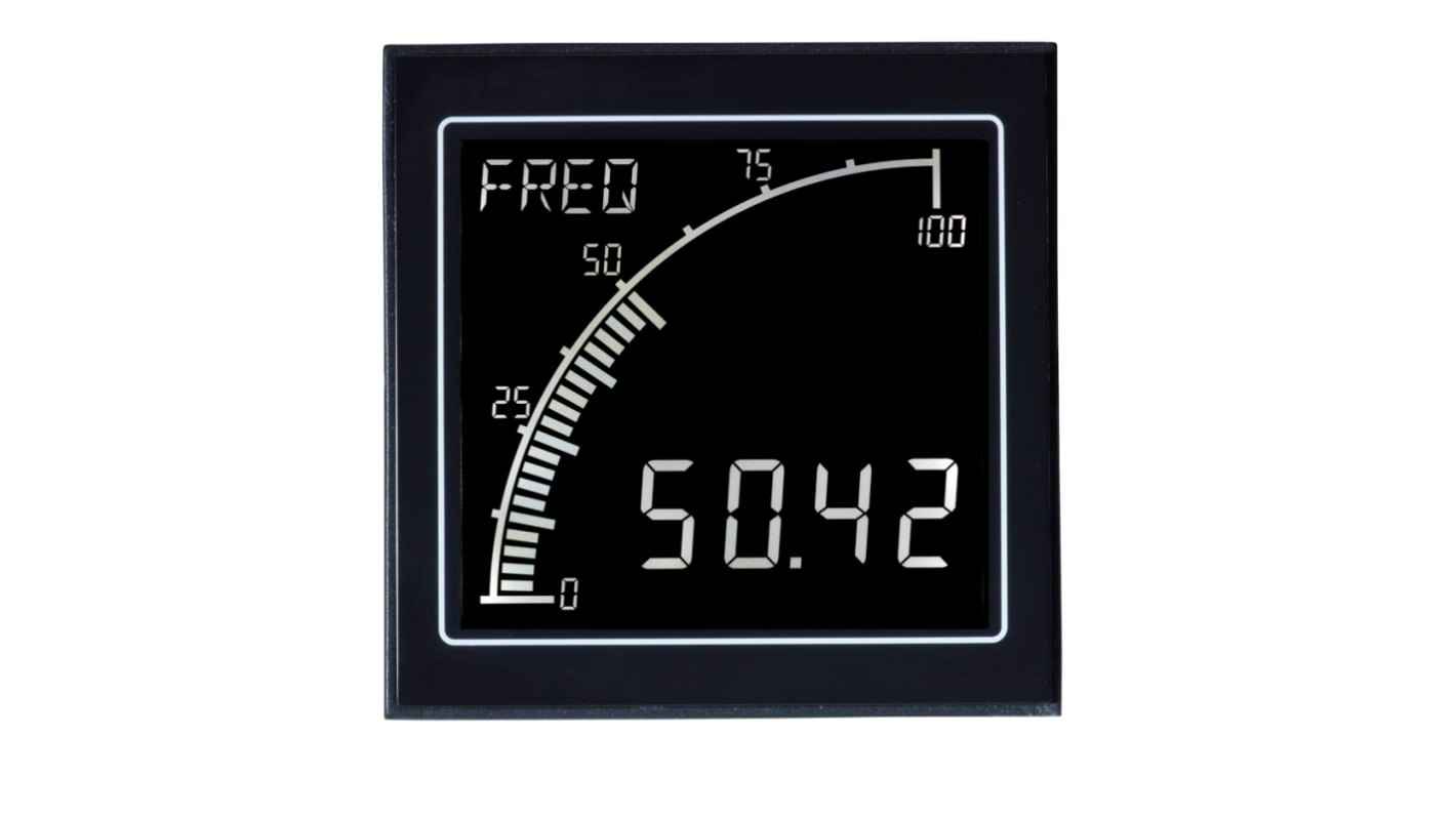 Analizador de red multifunción de panel Trumeter APM, con display LCD, para Frecuencia, dim. 68mm x 68mm