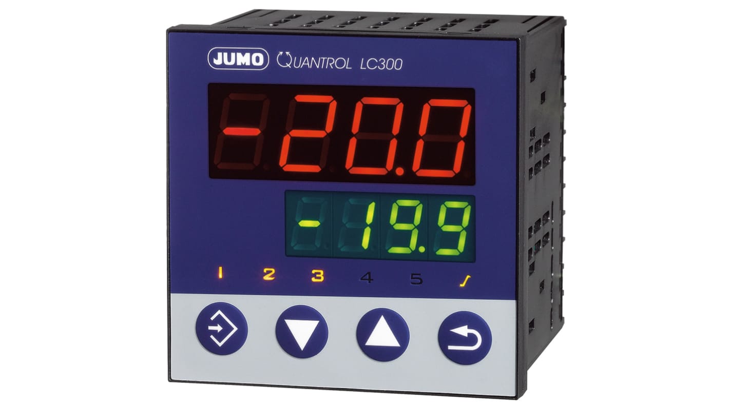 Jumo QUANTROL PID Temperature Controller, 96 x 96mm, 2 Output Logic, Relay, 20 → 30 V ac/dc Supply Voltage PID