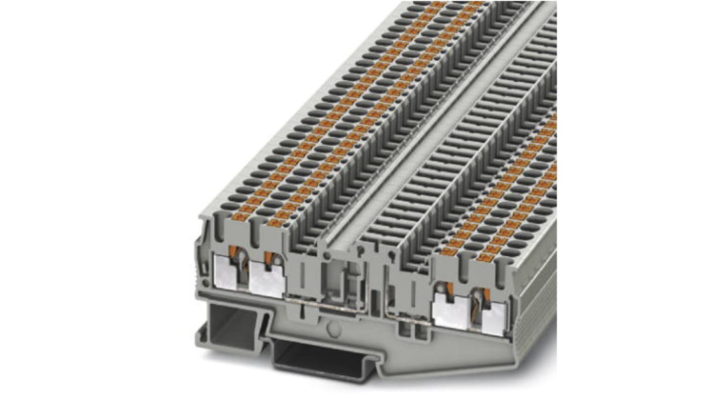 Phoenix Contact PT 2.5-QUATTRO-TGB Series Grey Disconnect Terminal Block, 2.5mm², Single-Level, Push In Termination