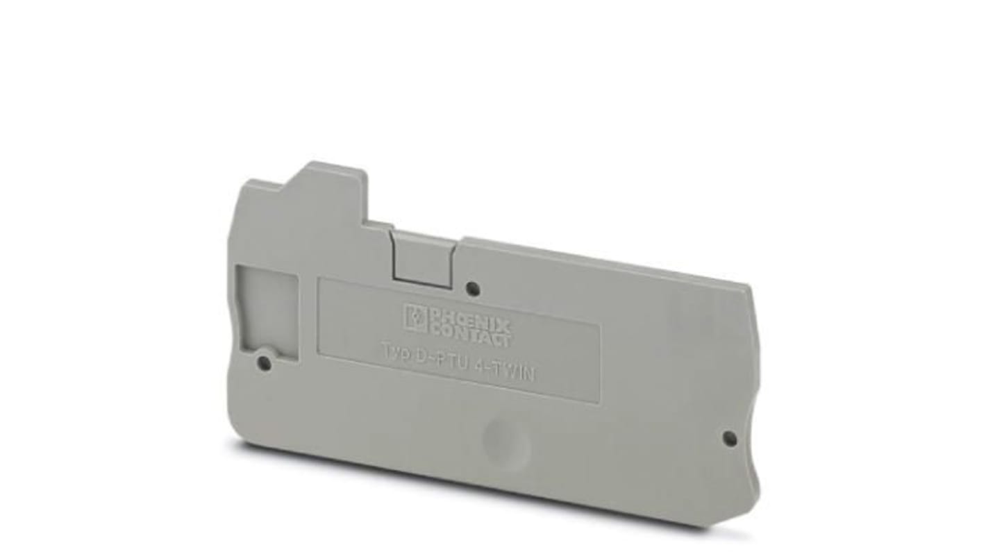 Phoenix Contact D-PTU 4-TWIN Series End Cover for Use with Modular Terminal Block