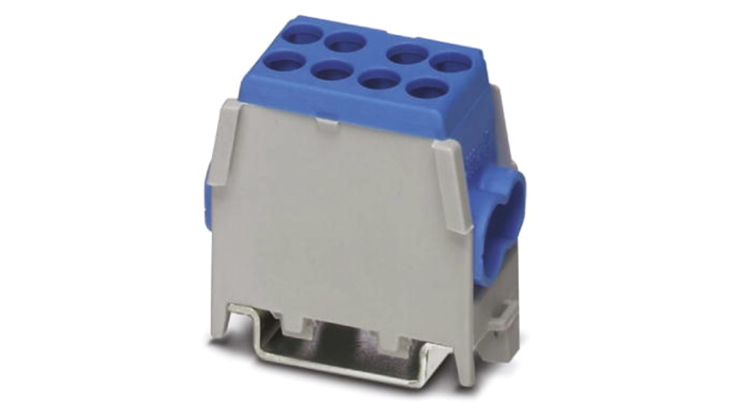 Phoenix Contact UDB Series Blue Non-Fused Terminal Block, Single-Level, Screw Termination