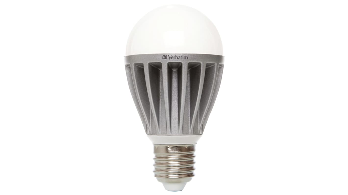 Bombilla LED Verbatim, 220 → 240 V, 8 W, casquillo E27, regulable, Blanco Cálido, 530 lm, 30000h