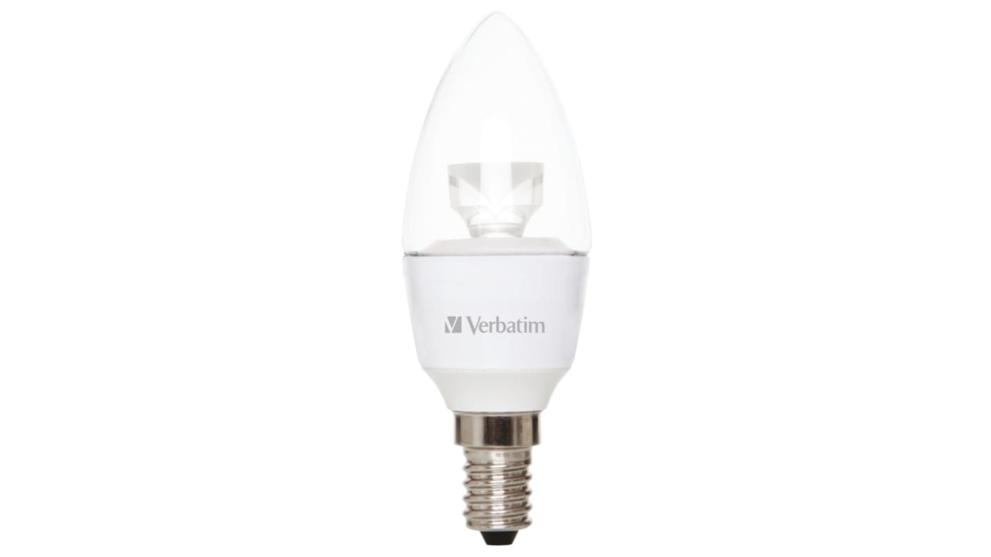 Verbatim E14 LED GLS Bulb 4.5 W(25W), Warm White, Candle shape