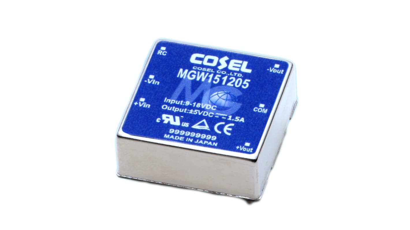 Cosel DC-DCコンバータ Vout：±5V dc 9 → 18 V dc, 15W, MGW151205