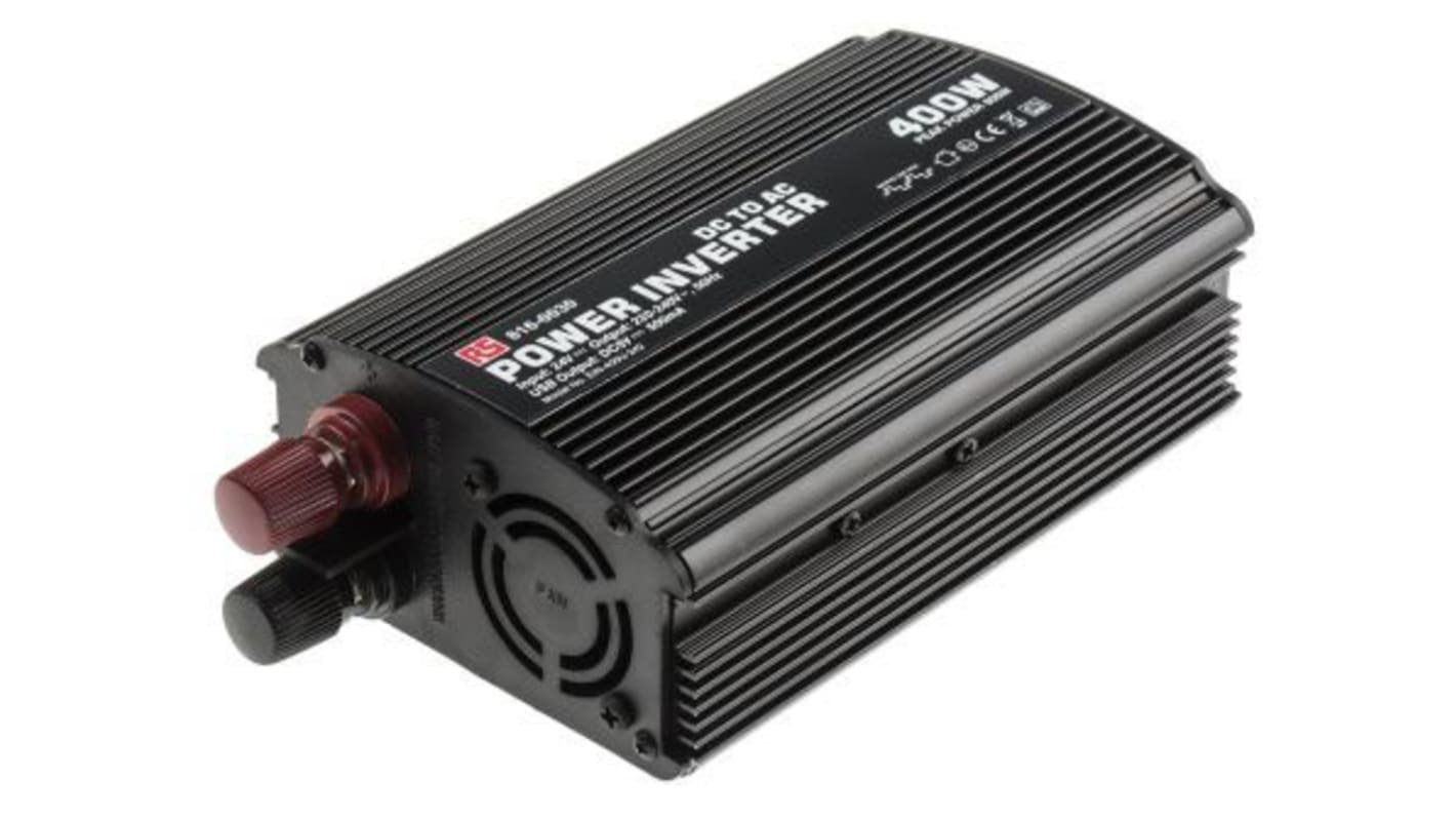 Powerinverter, 400W, Indgang: 24V dc, Udgang: 230V ac