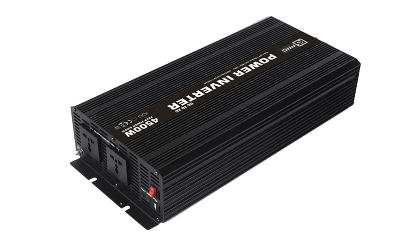 Inverter di potenza RS PRO, ingresso 24V cc, uscita 230V ca, 4500W, connettore Universale