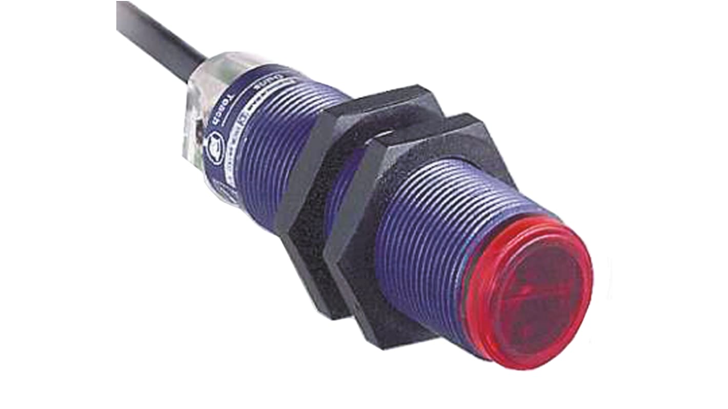 Telemecanique Sensors Retroreflective Photoelectric Sensor, Barrel Sensor, 2 m Detection Range