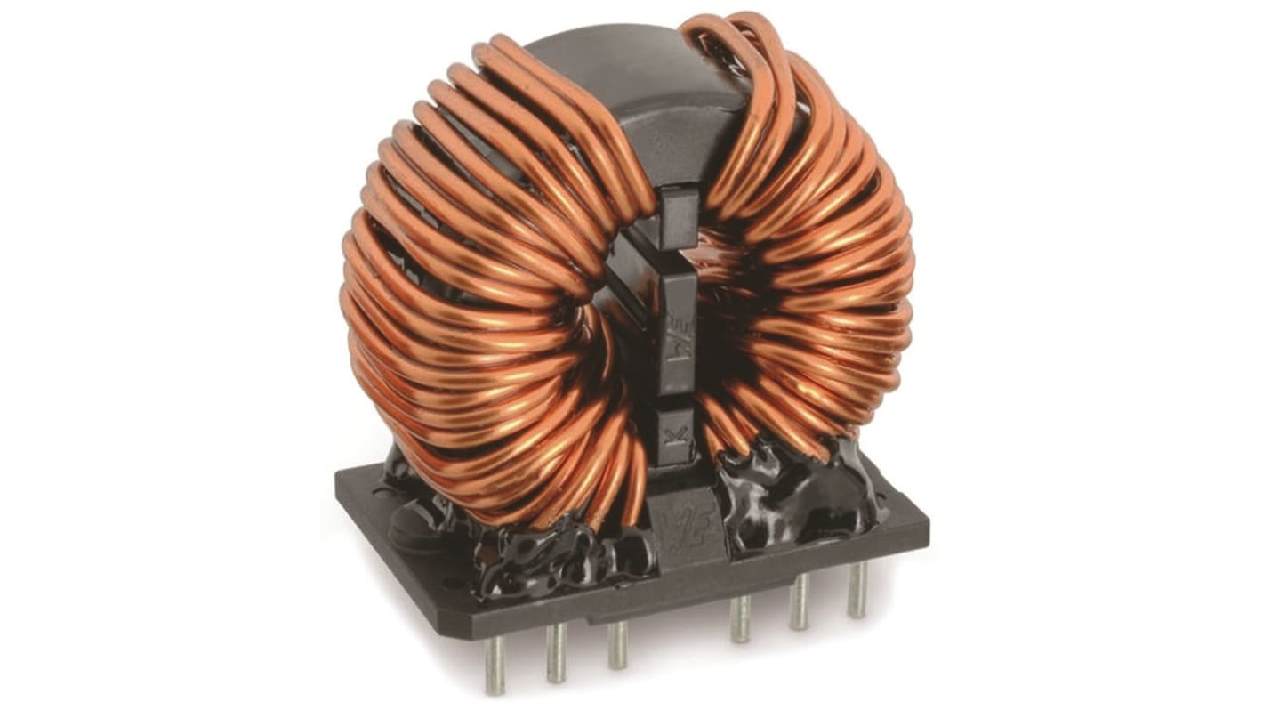 Inductance à mode commun, 2 x 20 mH, 6A, 2 x 45mΩ, -30 → +50%, Séries WE-CMBNC