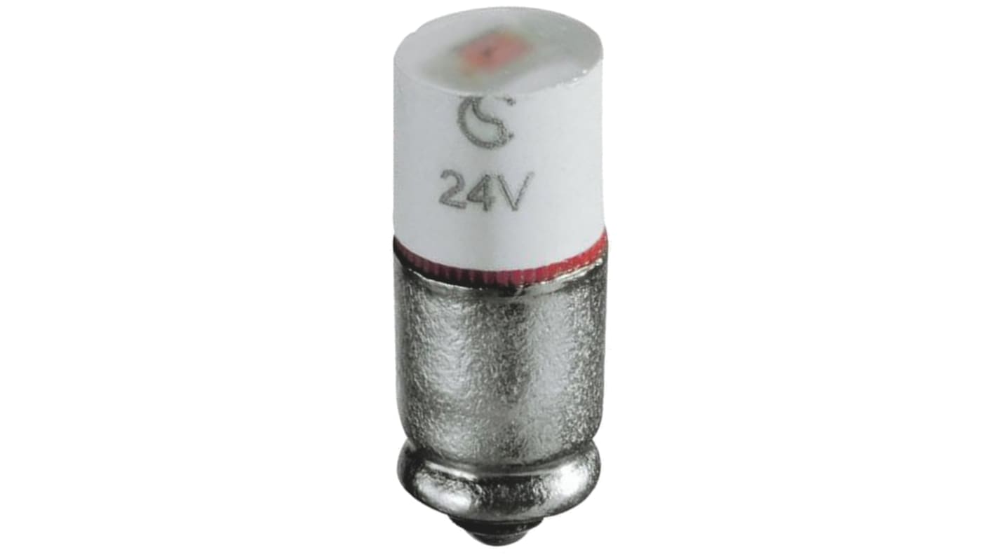 Signal Construct White LED Indicator Lamp, 24 → 28V, Midget Groove Base, 5.6mm Diameter, 880mcd