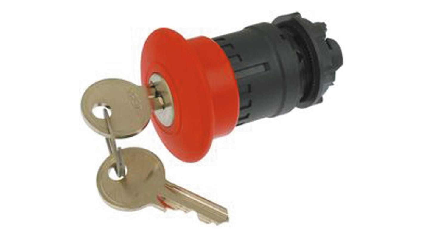 Schneider Electric Harmony XB5 Series Key Release Emergency Stop Push Button, Panel Mount, 22mm Cutout