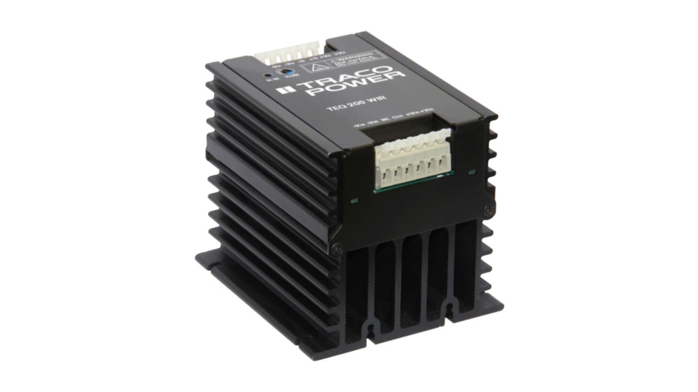 TRACOPOWER TEQ 200WIR DC-DC Converter, 12V dc/ 18A Output, 18 → 75 V dc Input, 216W, Chassis Mount, +55°C Max