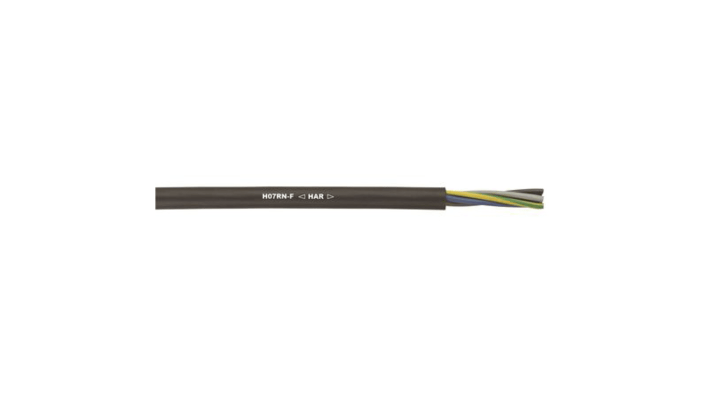 Lapp 3 Core Power Cable, 2.5 mm², 100m, Black Rubber Sheath, 26 A, 450/750 V