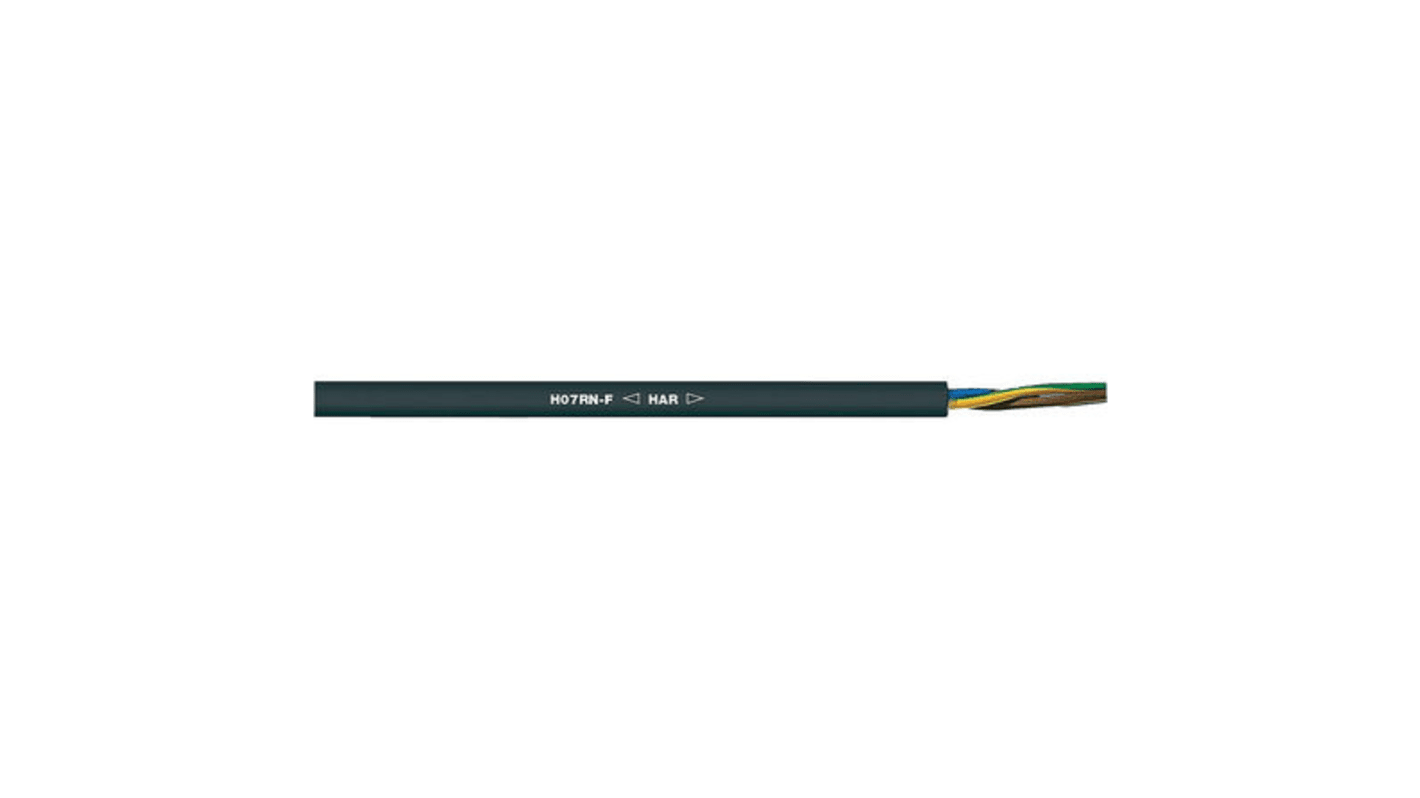 Cable de alimentación Potencia H07RN-F Lapp H07RN-F de 4 núcleos, 2.5 mm², Ø ext. 12.1 → 15.5mm, long. 50m,