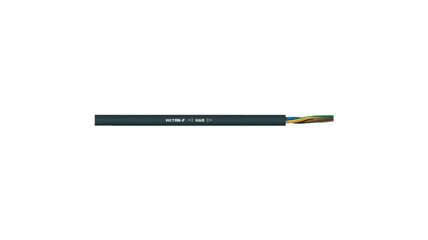 Lapp Netzkabel, 4-adrig Schwarz x 1,5 mm² /Ø 10.2 → 11.7mm 18 A 50m, 450/750 V, Gummi