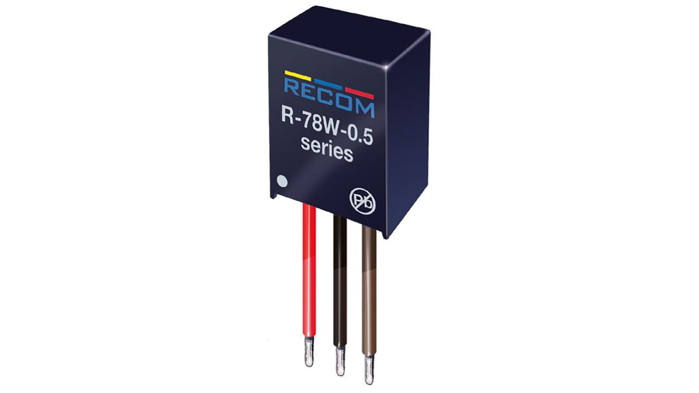 Recom R-78W-0.5 Schaltregler, Eingang 11 → 32V dc / Ausgang 9V dc, 1 Ausg., 500mA, Durchsteckmontage