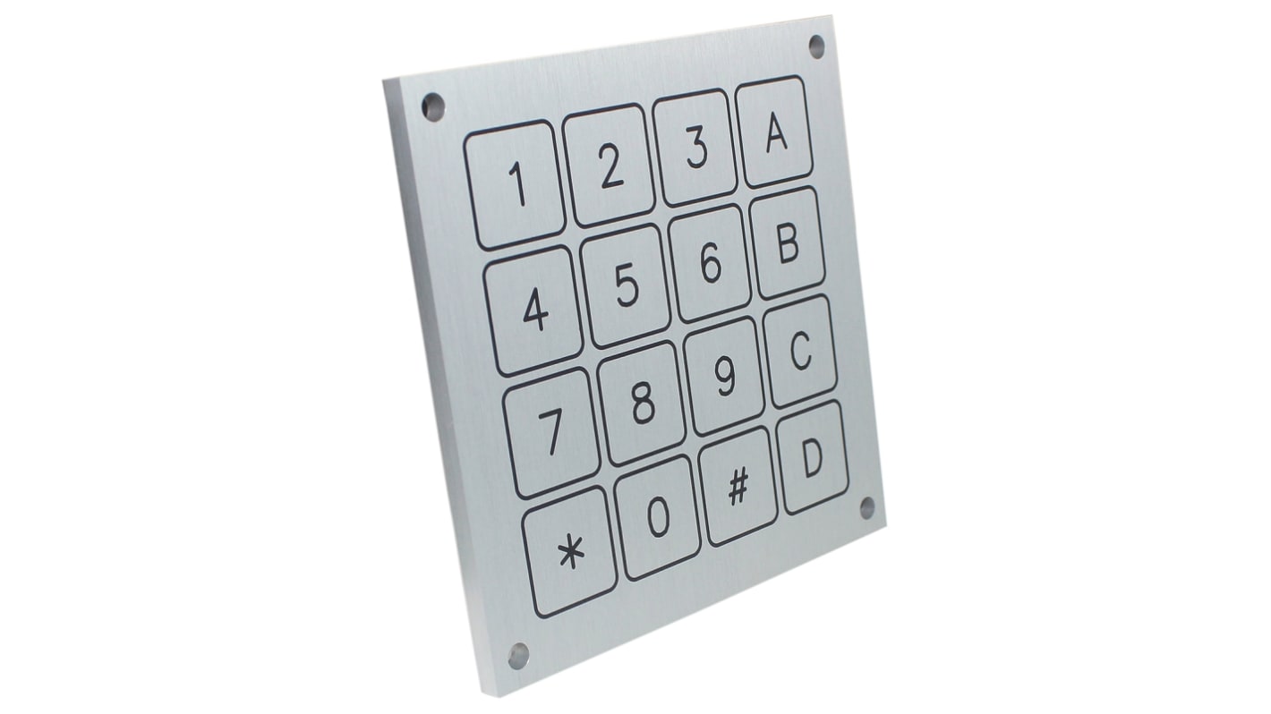 CAMDENBOSS Tastenfeld (4 x 4) 16-Tasten Matrix IP 68 Aluminium Grau