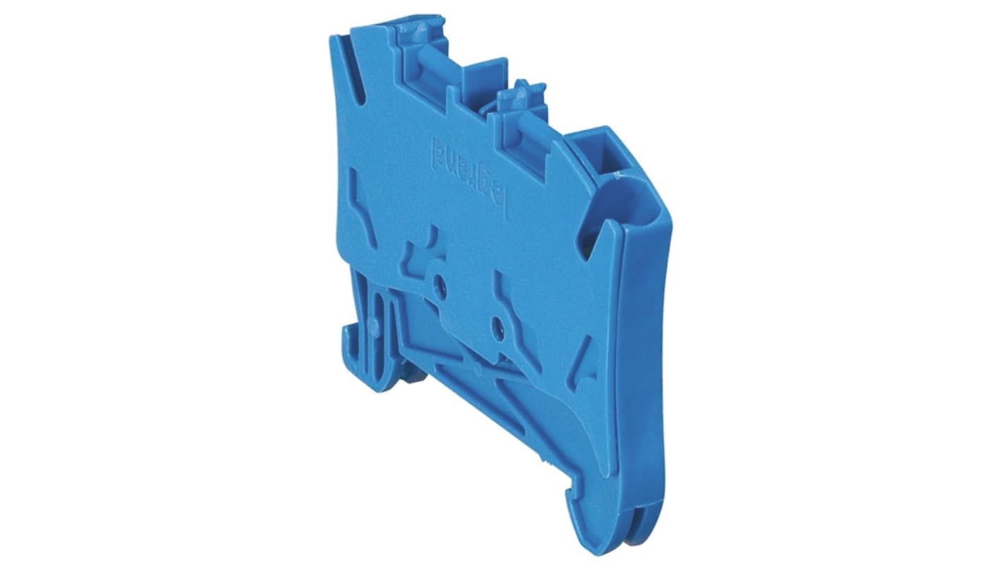 Bloc de jonction de traversée Legrand 372, 4mm², Fixation à ressort, Bleu