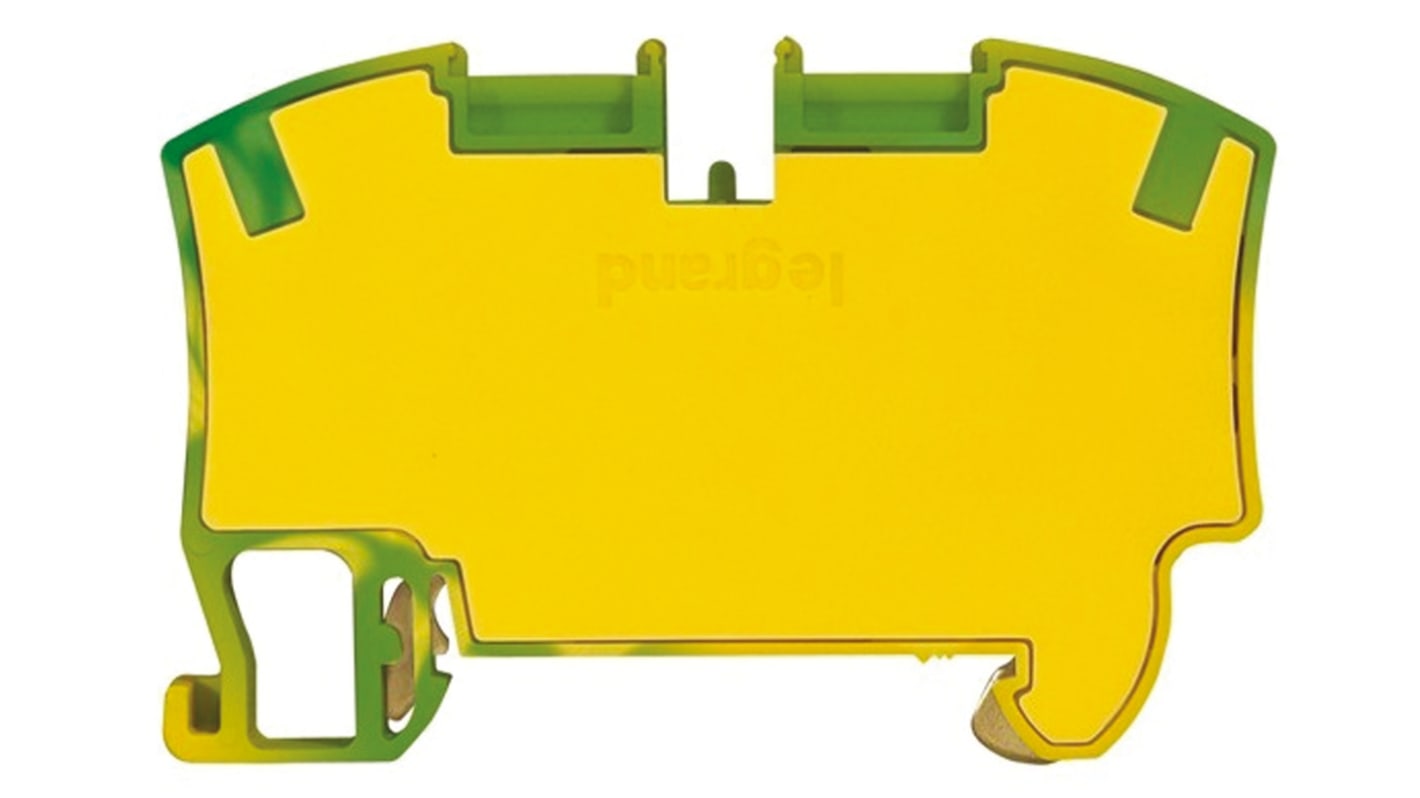 Legrand 372 Series Green, Yellow Feed Through Terminal Block, Spring Clamp Termination