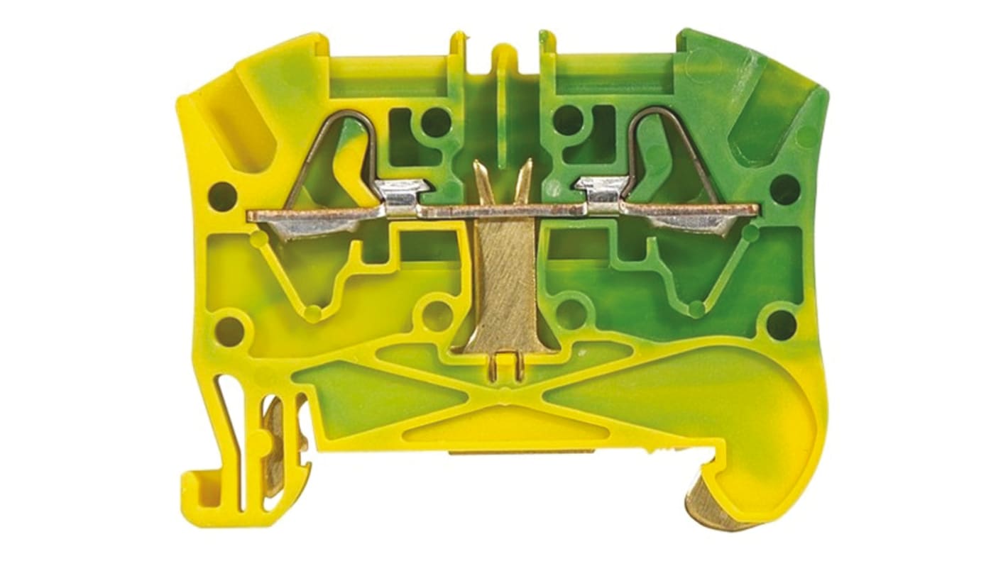 Bloc de jonction de traversée Legrand 372, Fixation à ressort, Vert, Jaune