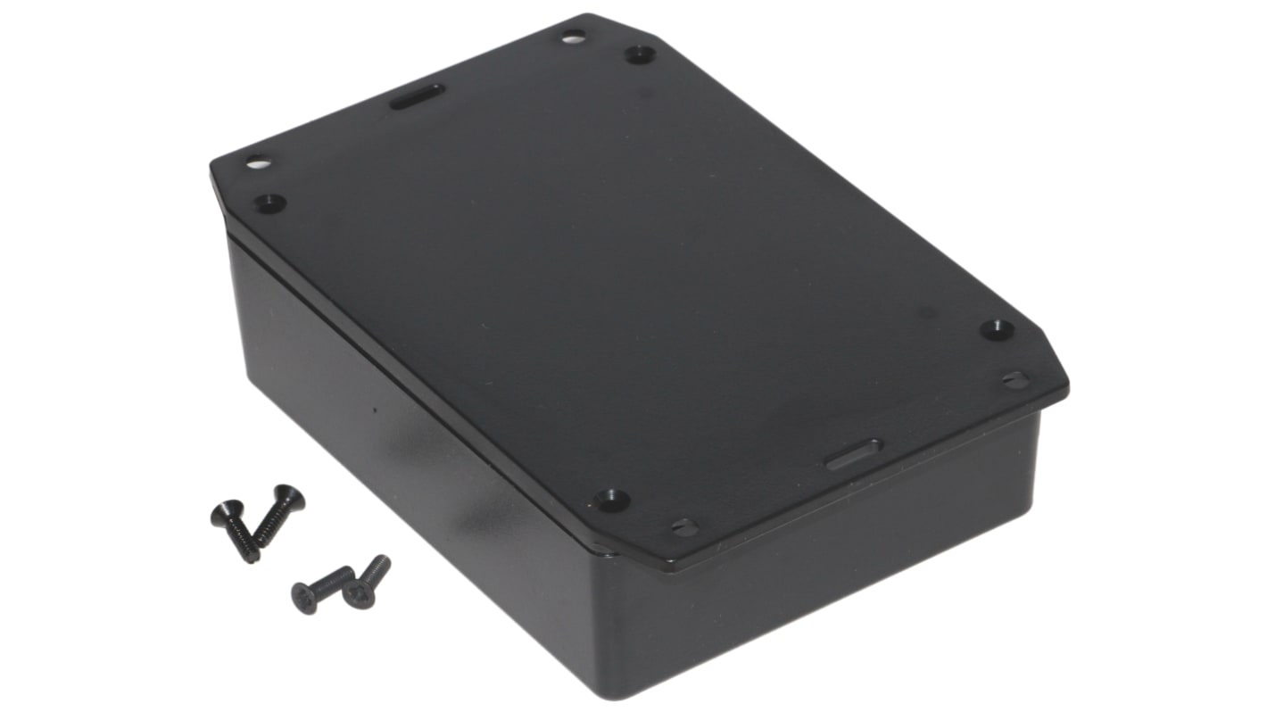 Caja Hammond de ABS pirroretardante Negro, 122.5 x 95.9 x 35.3mm, IP54