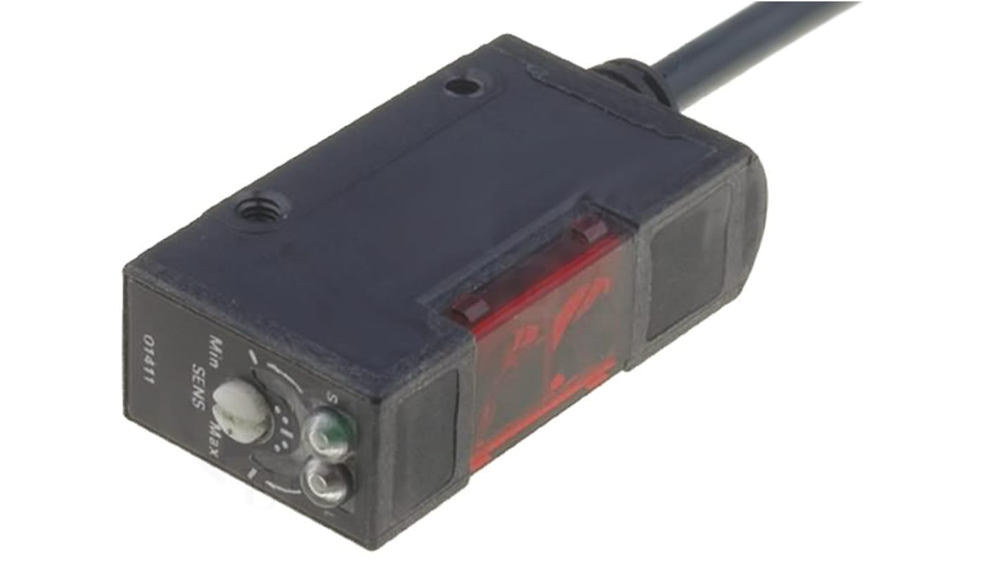 Omron E3S Kubisch Optischer Sensor, Diffus, Bereich 10 mm → 200 mm, PNP Ausgang