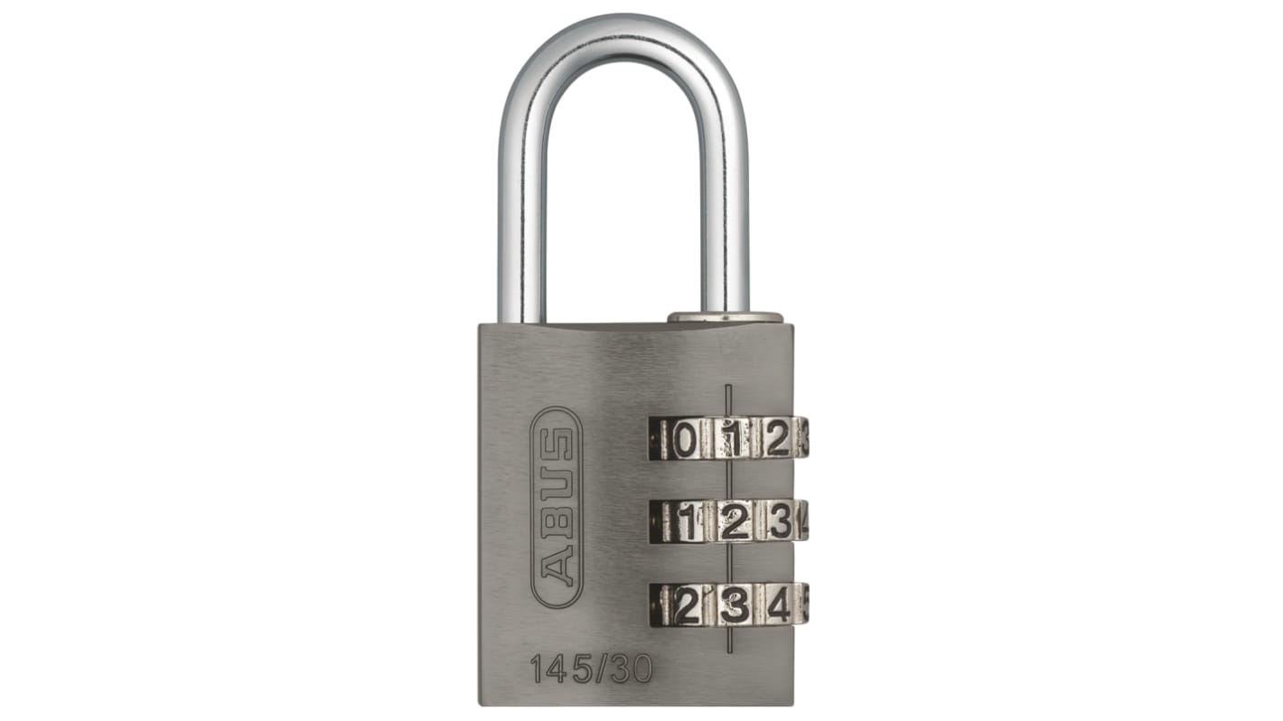 34601 145/30 Black ABUS 145/30 Combination Weatherproof Aluminium Combination Padlock, 5mm