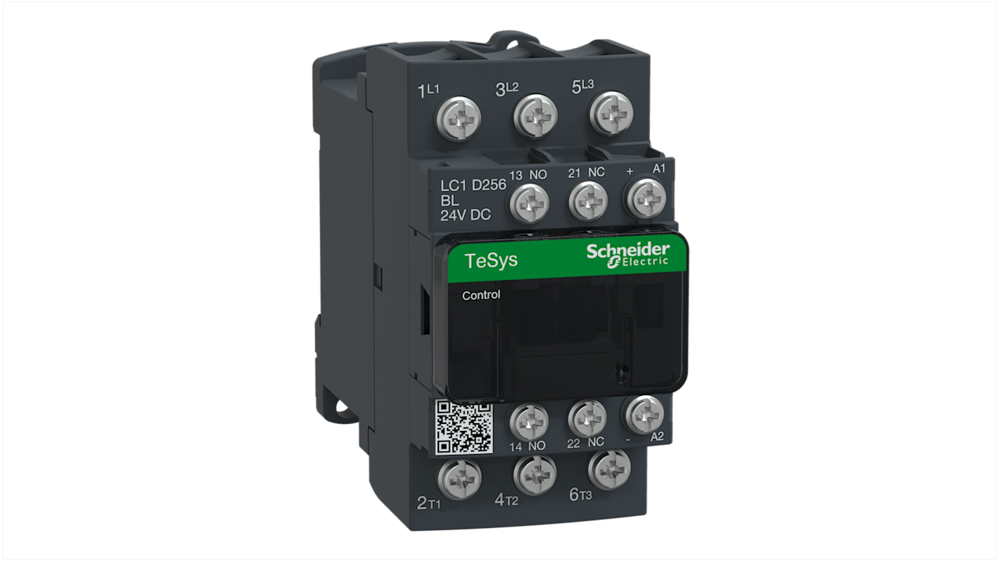 Schneider Electric LC1D Series Contactor, 24 V dc Coil, 3-Pole, 25 A, 11 kW, 3NO, 600 V ac