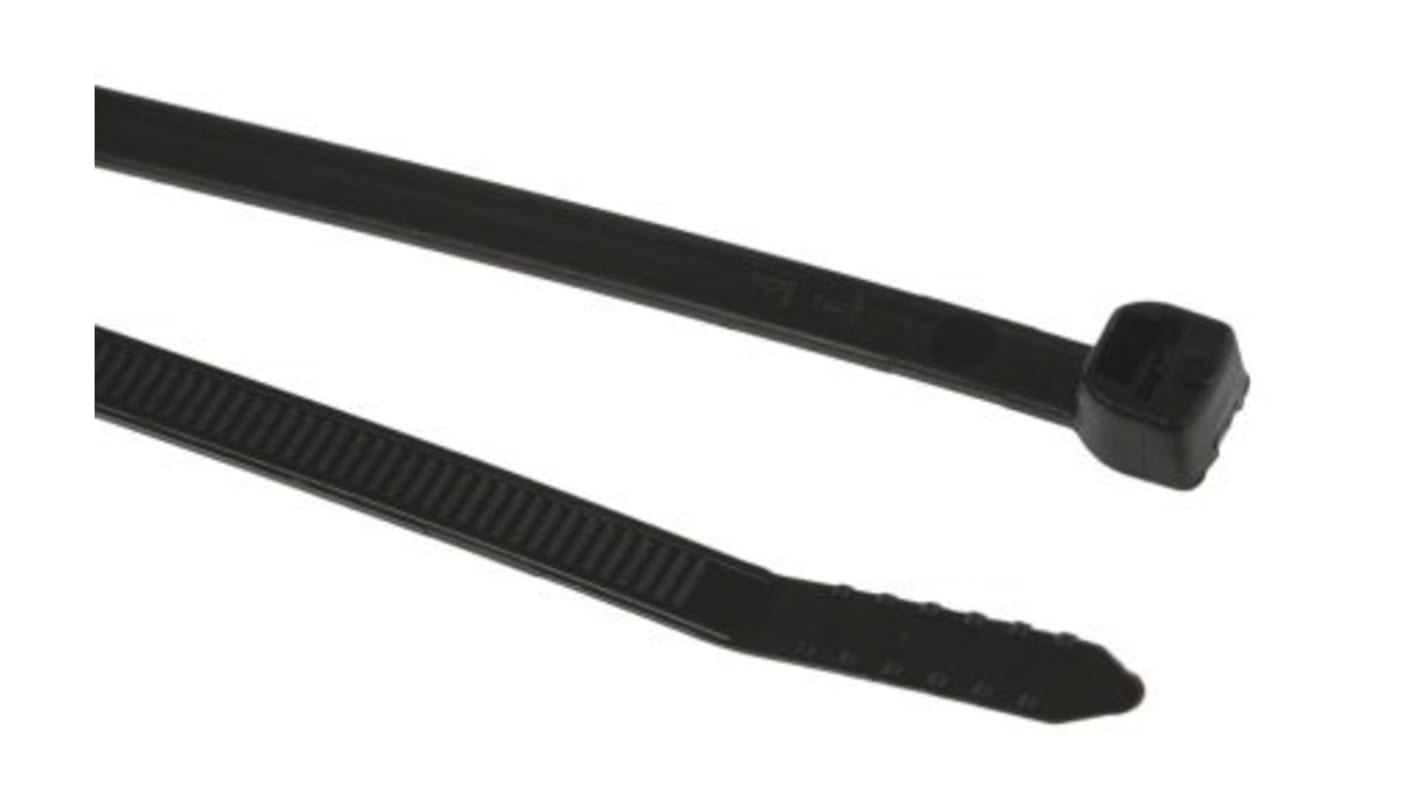 Thomas & Betts Cable Ties, Standard, 205mm x 3.5 mm, Black Nylon, Pk-1000