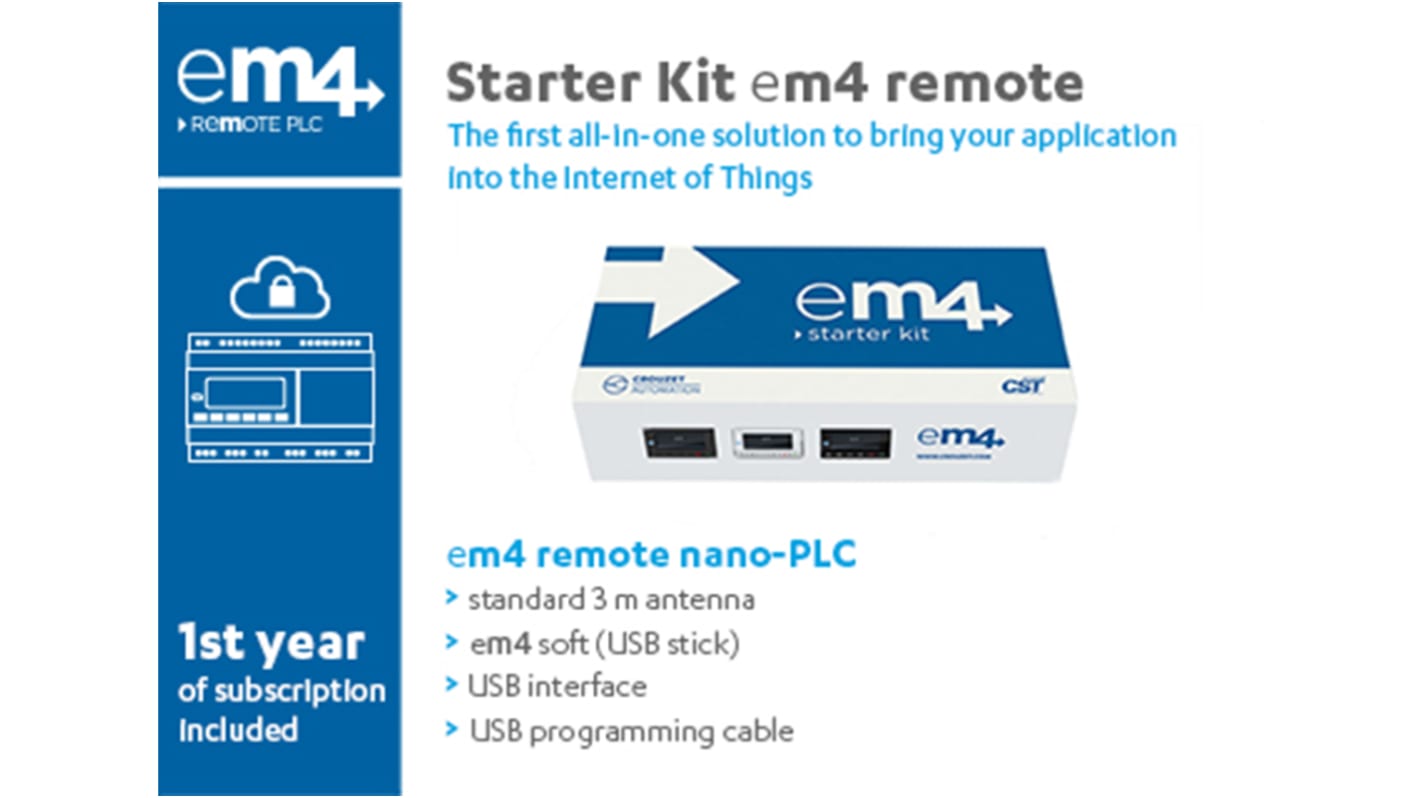 Crouzet em4 Remote SPS CPU Starter Kit, 16 Eing. Relais, statisch Ausg.Typ Analog, digital Eing.Typ für Serie em4