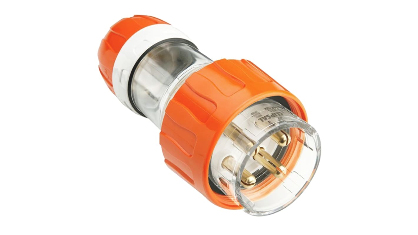 Clipsal Electrical, Quick Connect IP66 Orange Cable Mount Industrial Power Plug, Rated At 32A, 500 V