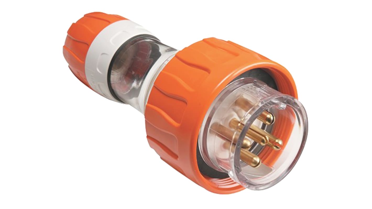 Clipsal Electrical, Quick Connect IP66 Orange Cable Mount Industrial Power Plug, Rated At 20A, 500 V