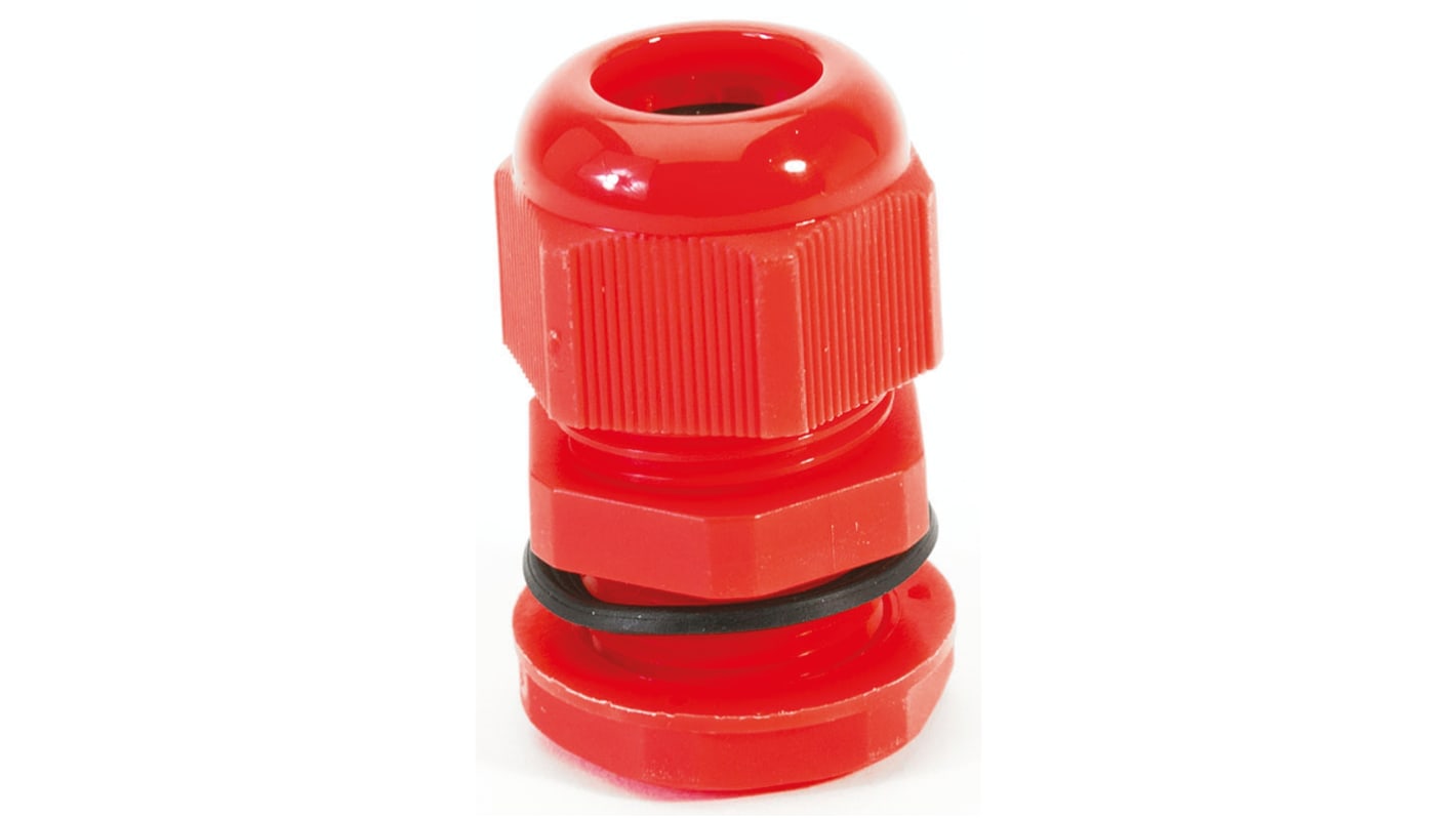 HellermannTyton NGM Series Red Nylon Cable Gland, M16 Thread, 5mm Min, 10mm Max, IP68