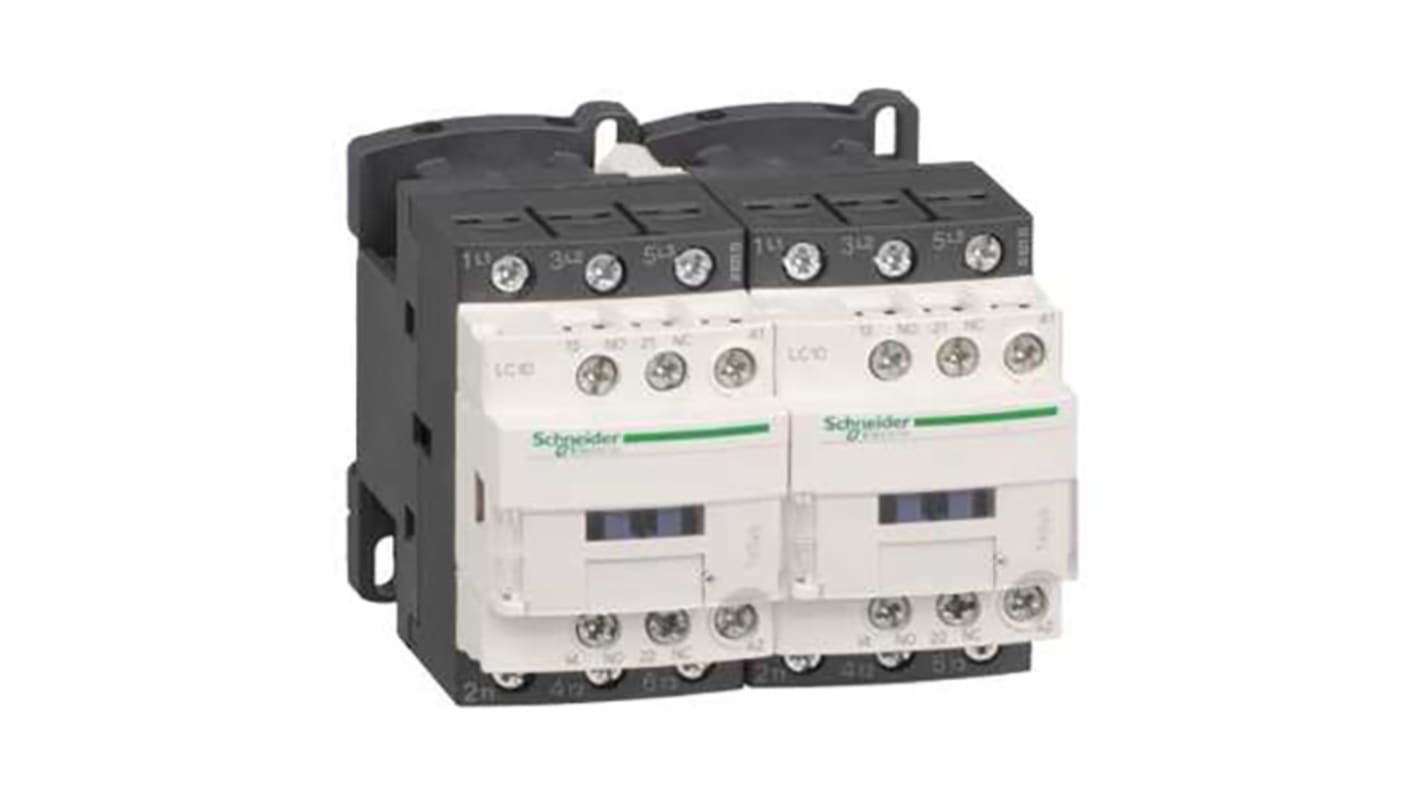 Schneider Electric LC2D Series Contactor, 110 V ac Coil, 3-Pole, 25 A, 11 kW, 1NO + 1NC, 600 V ac