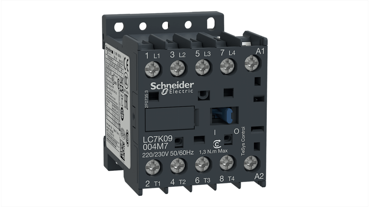 Schneider Electric TeSys K LC7K Leistungsschütz / 230 V ac Spule, 4 -polig 4 Schließer, 600 V ac / 20 A