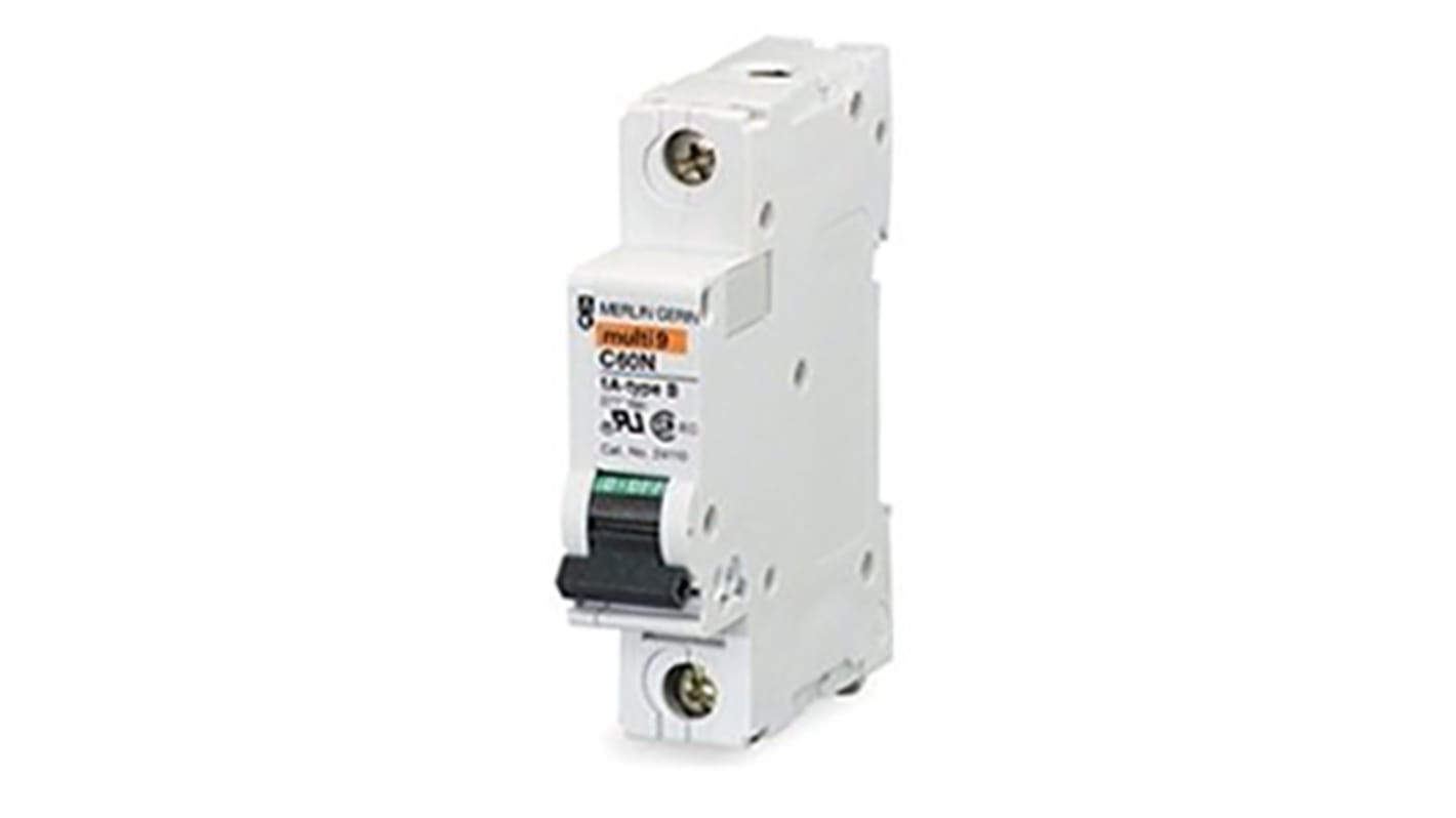 Schneider Electric Acti 9 C60 MCB Mini Circuit Breaker1P, 8A Curve B, 277V AC, 5 kA Breaking Capacity